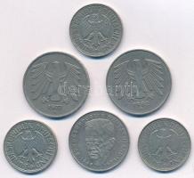 NSZK 1950-1976. 1M Cu-Ni (3xklf) + 1990. 2M Cu-Ni + 1977-1982. 5M Cu-Ni (2x) T:XF-VF
GFR 1950-1976....