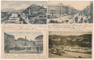 17 db RÉGI osztrák város képeslap vegyes minőségben / 17 pre-1945 Austrian town-view postcards in mixed quality