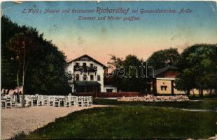1927 Gumpoldskirchen, L. Kohls Meierei und Restaurant Richardhof, Sommer und Winter geöffnet (EK)