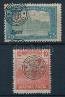 Nagyvárad 1919 2 klf bélyeg elcsúszott felülnyomással, az egyik Bani szó nélkül! Bodor vizsgálójellel
