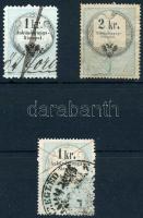 3 db régi hirdetménybélyeg