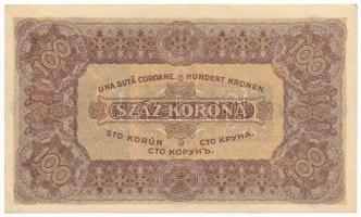 1923. 100K "Magyar Pénzjegynyomda Rt." nyomdahely jelöléssel T:AU,XF hajtatlan, kisebb tör...