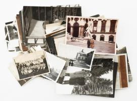 cca 1910-1970 Vegyes fotó tétel, közte labdarúgócsapat, a moszkvai Cár-harang, vegyes hazai és külföldi helyszínek, portrék, családi képek, stb. Összesen 110 db, vegyes méretben és állapotban.