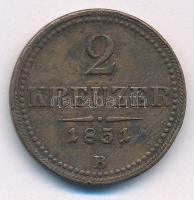 1851B 2kr Cu T:VF patina, ph. Adamo M5