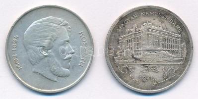 1947. 5Ft Ag "Kossuth" + 1992. 200Ft Ag "MNB" T:XF,VF patina