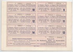 Budapest 1935. "Fémáru-, Fegyver- és Gépgyár Részvénytársaság" tíz részvénye egyben, egyen...