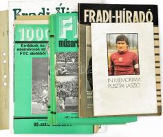 FTC tétel: újságok, nyomtatványok (Fradi-híradó, Fradi műsorlap, stb.), össz. 18 db + Ráckeve VAFC - FTC mérkőzés belépőjegye