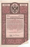 Ausztria / Bécs 1917. "7. Osztrák Hadikölcsön" 5 1/2%-os államkincstárjegye 5.000K-ról sze...