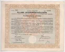 Budapest 1941. "4%-kal kamatozó állami nyereménykölcsön - államadóssági kötvény" 200P-ről ...