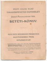 1946. Pesti Hazai Első Takarékpénztár-Egyesület József-Ferenczvárosi fiók betéti könyve, bélyegzésekkel megkímélt állapotban