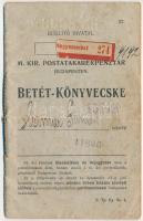 1914. Magyar Királyi Postatakarékpénztár Budapesten betét-könyvecske kitöltve