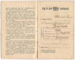 1914. "Magyar Királyi Postatakarékpénztár Budapesten" betét-könyvecske kitöltve
