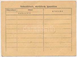 1943. "Tűzkereszt I. fokozata" kitüntetés viselésére jogosító igazolvány, kitöltve, bélyeg...