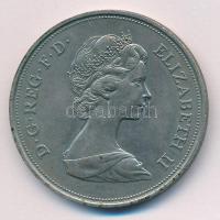 Nagy-Britannia 1972. 25p Cu-Ni "II. Erzsébet / Ezüstlakodalom" fekete műbőr "Midland Bank" tokban T:AU patina United Kingdom 1972. 25 Pence Cu-Ni "Elizabeth II / Silver Wedding" in black faux leather "Midland Bank" case C:AU patina Krause KM#920