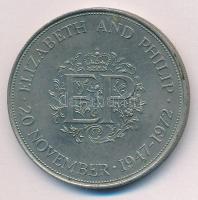 Nagy-Britannia 1972. 25p Cu-Ni "II. Erzsébet / Ezüstlakodalom" fekete műbőr "Midland ...