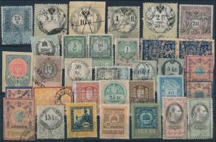 32 db régi magyar és osztrák okmánybélyeg