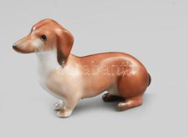 Aquincumi tacskó, kézzel festett, jelzett, hibátlan, h:11 cm