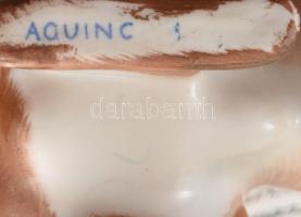 Aquincumi tacskó, kézzel festett, jelzett, hibátlan, h:11 cm