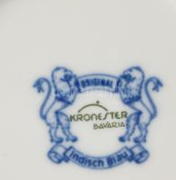 Bavaria, indiai kék-fehér, 3 részes reggeliző, jelzett, kis kopással, d: 17 cm