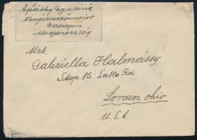 1946 Cover to the USA with 10 x 800.000P 1946 (14. díjszabás) Levél az USA-ba 10 x Lovasfutár 800 ez...