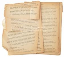 Vas Zoltán (1903-1983) kommunista politikus 1944-1945 közötti beszéd gyűjteményeinek gépelt irata, a lapokon részben kivágásokkal, 21+11 p.