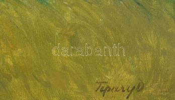 Tipary Dezső (1887-1967): Tehenek a vízparton. Olaj, vászon, jelezve jobbra lent. Restaurált. Kis sé...