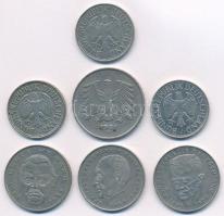 NSZK 1950-1989. 1M Cu-Ni (3xklf) + 1983-1990. 2M Cu-Ni (3xklf) + 1981D 5M Cu-Ni T:XF-F GFR 1950-1989...