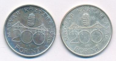 1994. 200Ft Ag "Deák" (2x) T:AU.XF 
Adamo F13.1