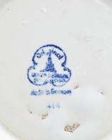 Kézzel festett tájkép mintás német kerámia váza, jelzéssel, kis kopottsággal, m: 23 cm