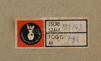 Vén Edit (1937-): Lányok pávával. Zománcfesték, csempe, jelzett, hátoldalon Iparművészeti Vállalat c...