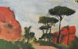 Wilhelm Philipp (1906-1993): Via Appia. Olaj, farost. Jelezve balra lent, hátoldalán autográf felira...