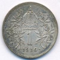 Ausztria 1916. 1K Ag "Ferenc József" T:XF patina Austria 1916. 1 Krone Ag "Franz Jose...