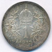 Ausztria 1913. 1K Ag "Ferenc József" T:AU patina Austria 1913. 1 Corona Ag "Franz Jos...