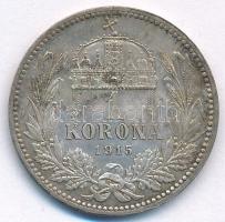 1915KB 1K Ag "Ferenc József" T:AU patina Adamo K5.1