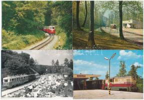 12 db MODERN magyar Úttörő vasúti képeslap: vonatok / 12 modern Hungarian narrow-gauge railway postcards: trains, locomotives