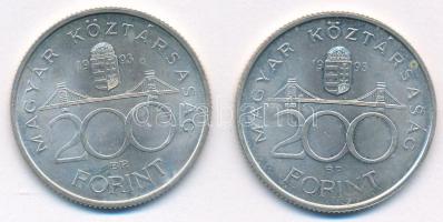 1993. 200Ft Ag "MNB" (2x) T:AU,XF
Adamo F13