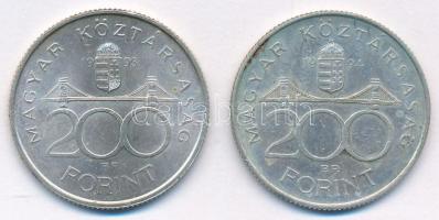 1993. 200Ft Ag "MNB" + 1994. 200Ft Ag "Deák" T:AU.XF kis patina Adamo F13, F13.1