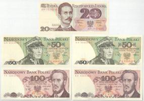 Lengyelország 1982. 20Zl + 1988. 50Zl (2x) + 100Zl (2x) T:UNC,AU Poland 1982. 20 Zlotych + 1988. 50 Zlotych (2x) + 100 Zlotych (2x) C:UNC,AU