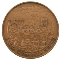 Franciaország 1968. "Grenoble - X. Téli Olimpiai Játékok" bronz emlékplakett. Szign.:J.H.C...