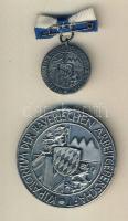 NSZK/Bajorország DN 40 éves munkáért kitüntetés, miniatűrrel T:1 Eredeti díszdobozban!