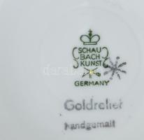 cca 1926-1953 Wallendorf (Schaubach-Kunst) aranyrelief sárkánymintás váza, minimális kopottsággal, j...