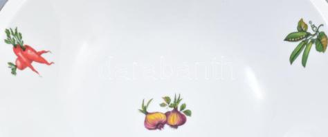 Alföldi porcelán retro zöldség mintás köretes garnitúra, jelzéssel, kis kopással, d: 13 cm, 25 cm