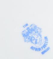 Alföldi porcelán retro zöldség mintás köretes garnitúra, jelzéssel, kis kopással, d: 13 cm, 25 cm