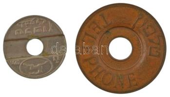 Izrael 1953-1966. Telefon bárca (Asimon) (2xklf) T:XF patina
Israel 1953-1966. Telephone token (Asi...