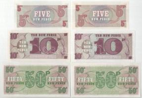 Nagy-Britannia / Katonai kiadás 1972. 5p (2x) + 10p (2x) + 50P (2x) "6. sorozat" T:UNC,AU
...