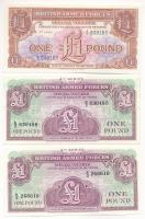 Nagy-Britannia / Katonai kiadás 1956. 1P "3. sorozat" + 1962. 1P "4. sorozat" (2x) T:UNC,AU  United Kingdom / British Armed Forces 1956. 1 Pound "3rd series" + 1962. 1 Pound "4th series" (2x) C:UNC,AU Krause M29, M36