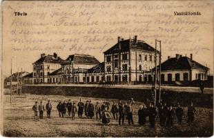 1917 Tövis, Teius; vasútállomás. Vasúti levelezőlapárusítás 3806. / railway station (Rb)