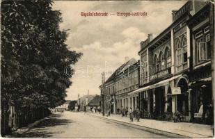 Gyulafehérvár, Alba Iulia; Európa szálloda, Judovits üzlete, Népbank. Weisz Bernát kiadása / hotel, shop, bank (fl)