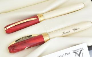 Visconti Turkish Republic Pen töltőtoll és golyóstoll pár, díszdobozban, certifikáttal, névre gravír...