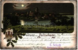 1898 (Vorläufer) Ratzeburg, night. Johs. Weinhard Art Nouveau, floral, litho (EK)